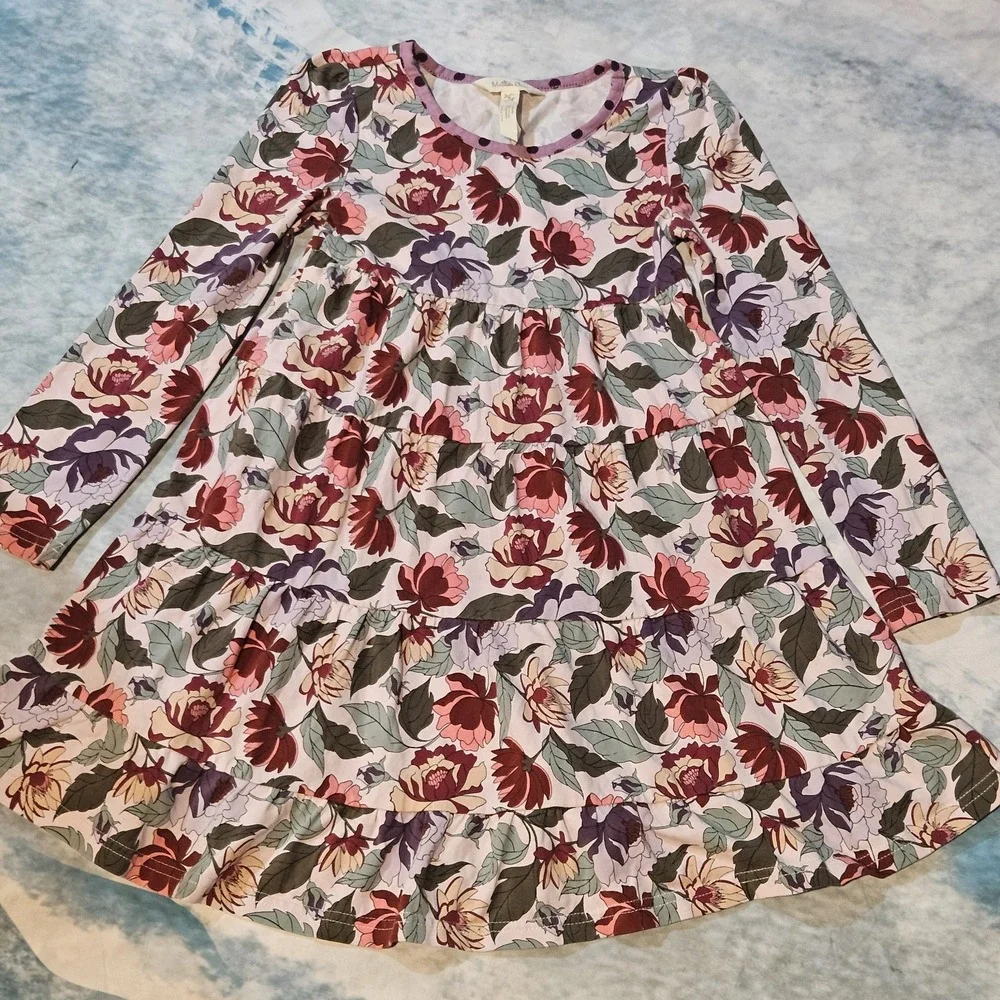 Matilda Jane Little Miss Alice Girls Size 6 Floral Tiered Dress Long Sleeve